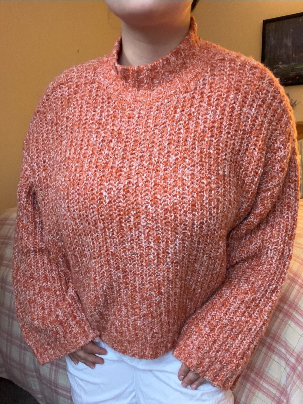 Sincerely Jules Burnt Orange Mockneck Knit Sweater